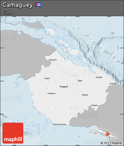 Gray Map of Camaguey, single color outside