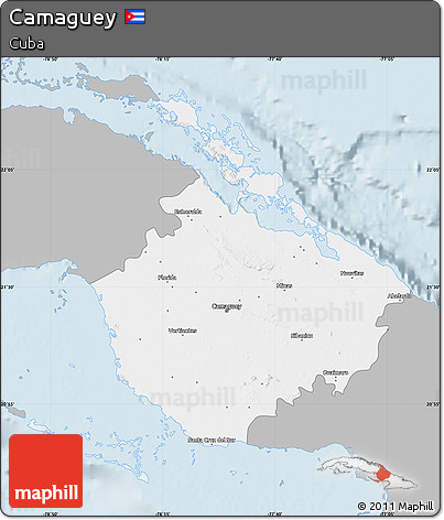Gray Map of Camaguey, single color outside