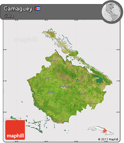 Satellite Map of Camaguey, cropped outside