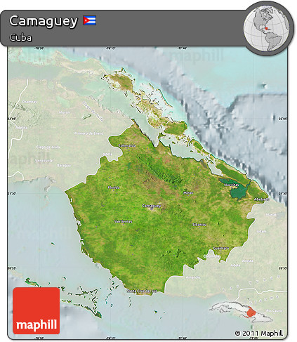 Satellite Map of Camaguey, lighten