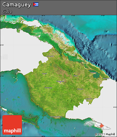 Satellite Map of Camaguey, single color outside