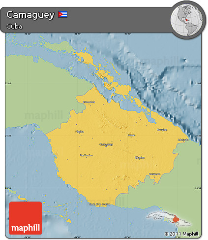 Savanna Style Map of Camaguey, single color outside