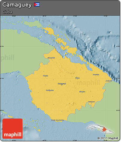 Savanna Style Map of Camaguey, single color outside