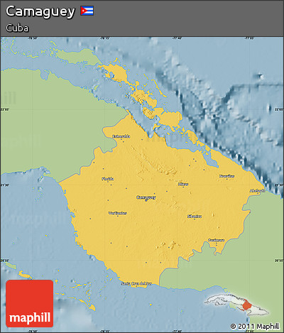 Savanna Style Map of Camaguey, single color outside