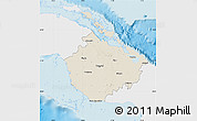 Shaded Relief Map of Camaguey, single color outside