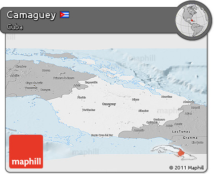 Gray Panoramic Map of Camaguey