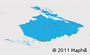 Political Panoramic Map of Camaguey, cropped outside