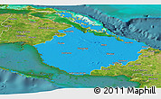 Political Panoramic Map of Camaguey, satellite outside