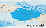Political Panoramic Map of Camaguey, shaded relief outside