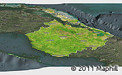 Satellite Panoramic Map of Camaguey, darken, semi-desaturated