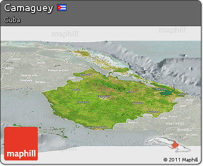 Satellite Panoramic Map of Camaguey, lighten, semi-desaturated