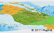 Satellite Panoramic Map of Camaguey, political outside