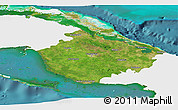 Satellite Panoramic Map of Camaguey, single color outside