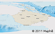 Shaded Relief Panoramic Map of Camaguey, single color outside