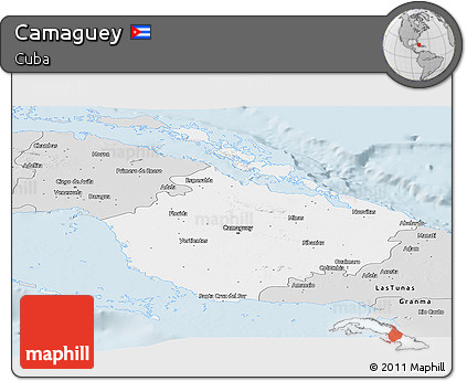 Silver Style Panoramic Map of Camaguey