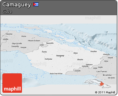 Silver Style Panoramic Map of Camaguey