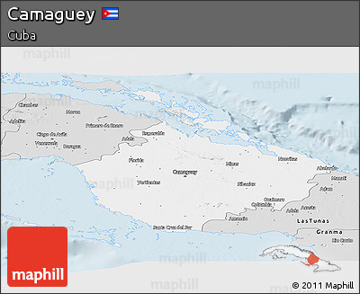 Silver Style Panoramic Map of Camaguey