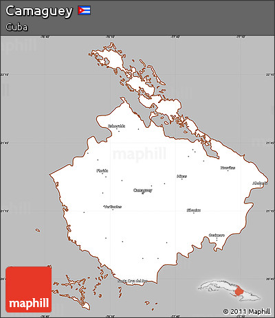 Gray Simple Map of Camaguey, cropped outside