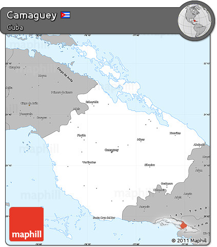 Gray Simple Map of Camaguey