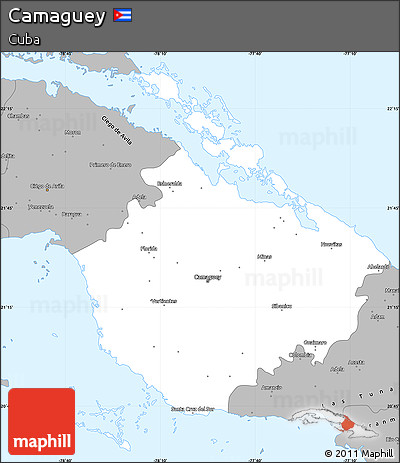 Gray Simple Map of Camaguey