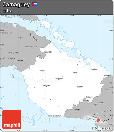 Gray Simple Map of Camaguey