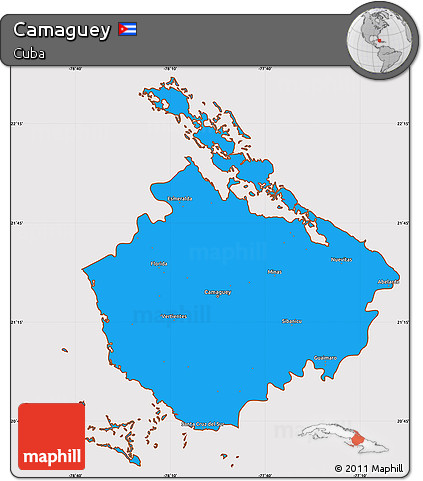 Political Simple Map of Camaguey, cropped outside