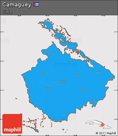 Political Simple Map of Camaguey, cropped outside