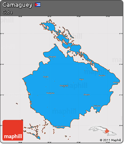 Political Simple Map of Camaguey, cropped outside
