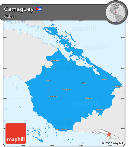Political Simple Map of Camaguey, single color outside