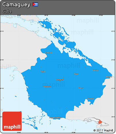 Political Simple Map of Camaguey, single color outside