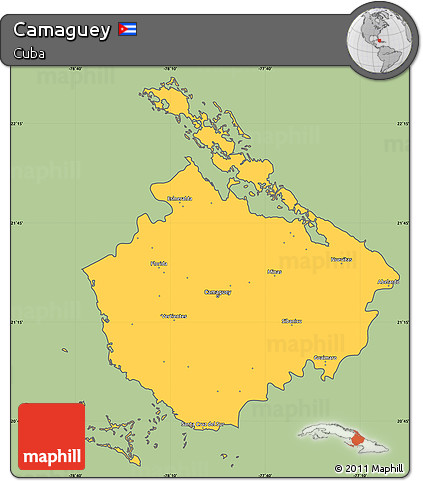 Savanna Style Simple Map of Camaguey, cropped outside