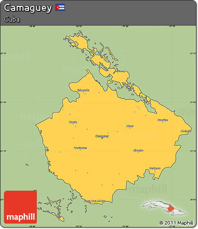 Savanna Style Simple Map of Camaguey, cropped outside