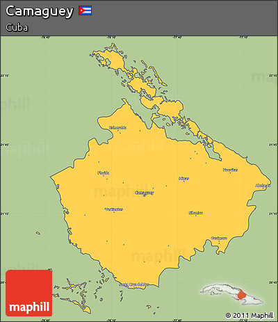 Savanna Style Simple Map of Camaguey, cropped outside