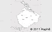 Silver Style Simple Map of Camaguey, cropped outside