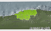 Physical 3D Map of Ciudad de la Habana, darken, semi-desaturated