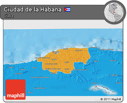 Political 3D Map of Ciudad De La Habana