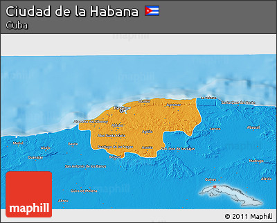 Political 3D Map of Ciudad De La Habana