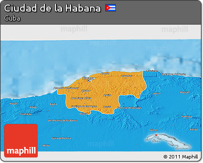 Political 3D Map of Ciudad De La Habana