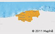 Political 3D Map of Ciudad de la Habana, single color outside