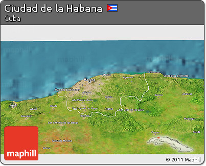 Satellite 3D Map of Ciudad De La Habana
