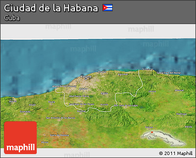Satellite 3D Map of Ciudad De La Habana