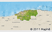 Satellite 3D Map of Ciudad de la Habana, shaded relief outside