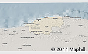 Shaded Relief 3D Map of Ciudad de la Habana, semi-desaturated