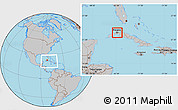 Gray Location Map of Ciudad de la Habana, within the entire country