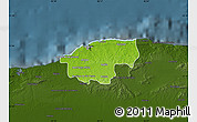 Physical Map of Ciudad de la Habana, darken