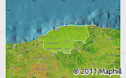 Physical Map of Ciudad de la Habana, satellite outside