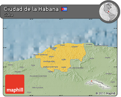 Savanna Style Map of Ciudad De La Habana