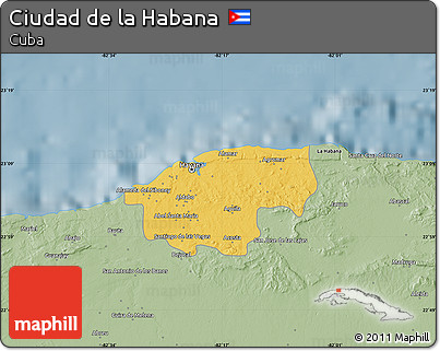 Savanna Style Map of Ciudad De La Habana