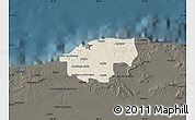 Shaded Relief Map of Ciudad de la Habana, darken