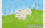 Shaded Relief Map of Ciudad de la Habana, physical outside